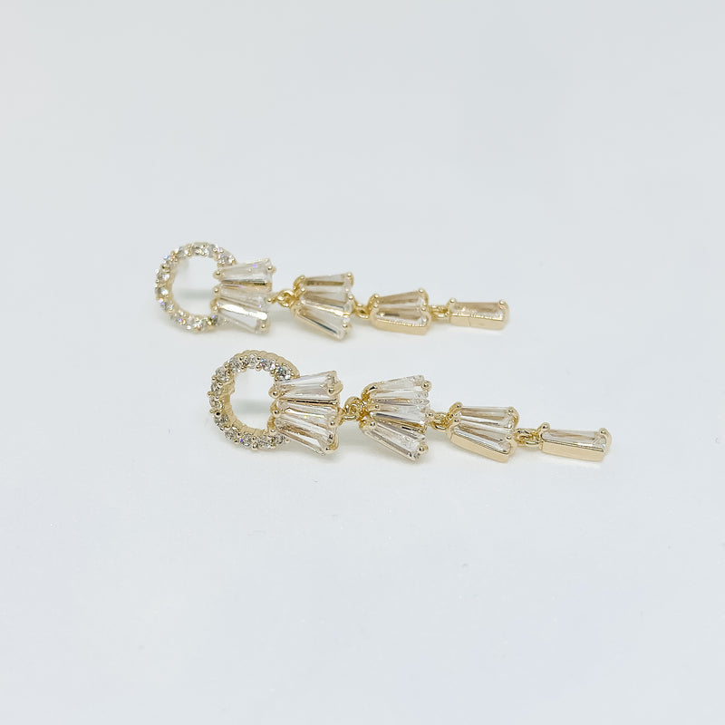 JORDAN - GOLD CRYSTAL DROP EARRING